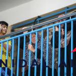 Palestinians take shelter provided by the U.N. (united Nations) at a school after fleeing their homes from the overnight Israeli heavy missile strikes on their neighborhoods outskirts of Gaza City.